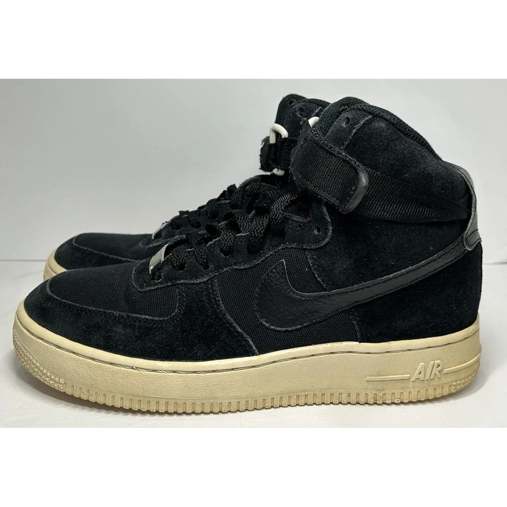Nike Air Force 1 High GS 653998-009 Black Shoes Size‎ US 5.5Y Women's 7.5